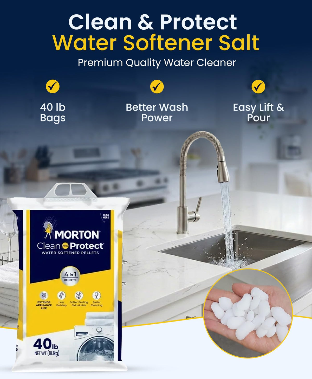 Water Softener Salt Pellets 40 lb 4 Pack K249