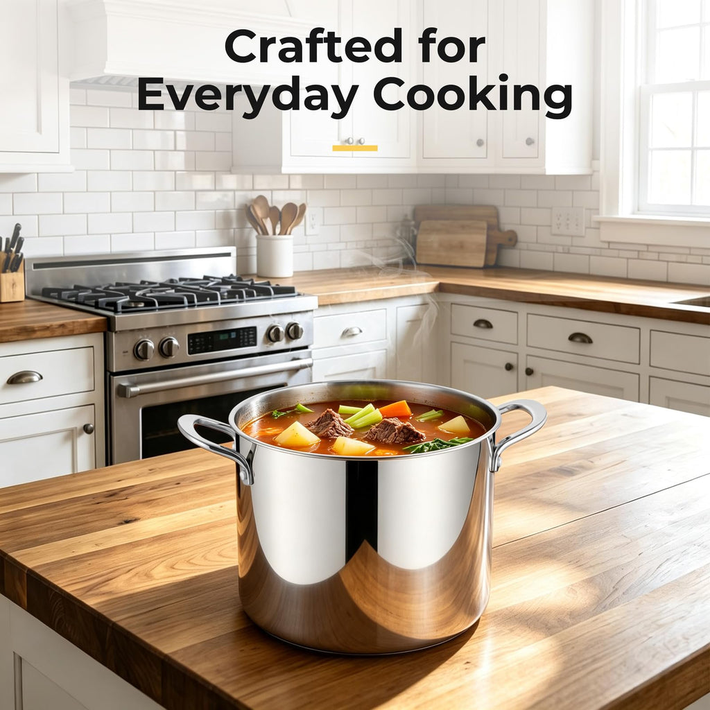 8QT Stainless Steel Stock Pot with Lid S7769