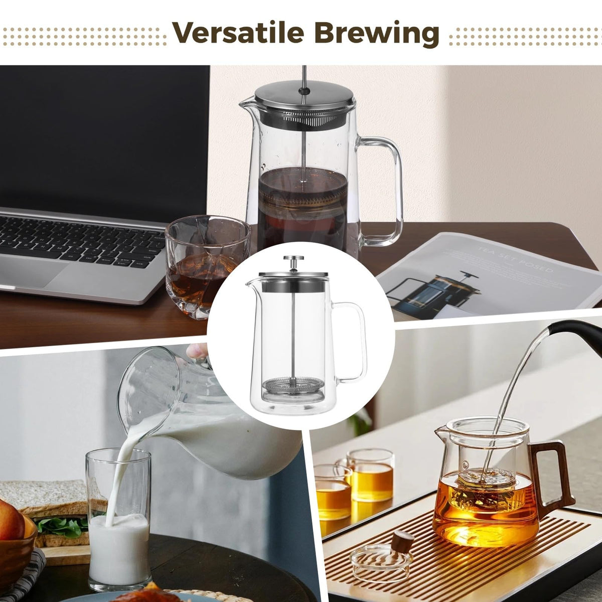 33.8 Oz Insulated Double Wall Tea Maker with Fine Mesh Filter S983482