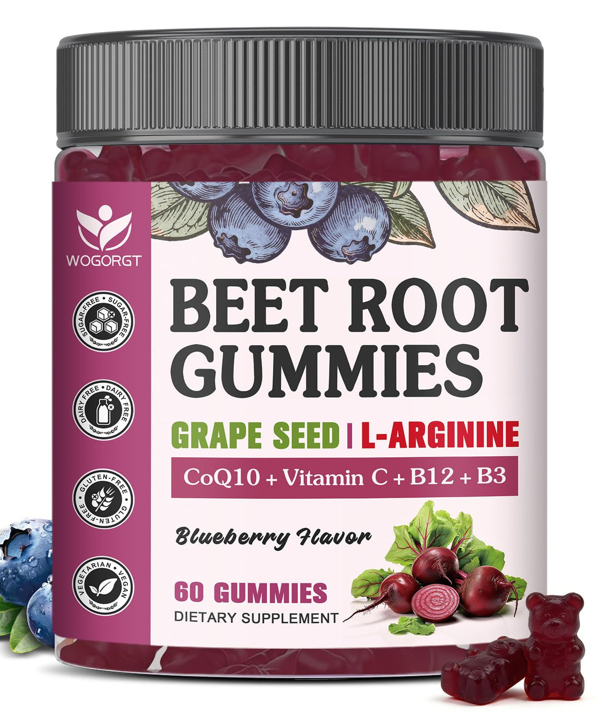 Sugar Free Beet Root Gummies 60 Ct C372965