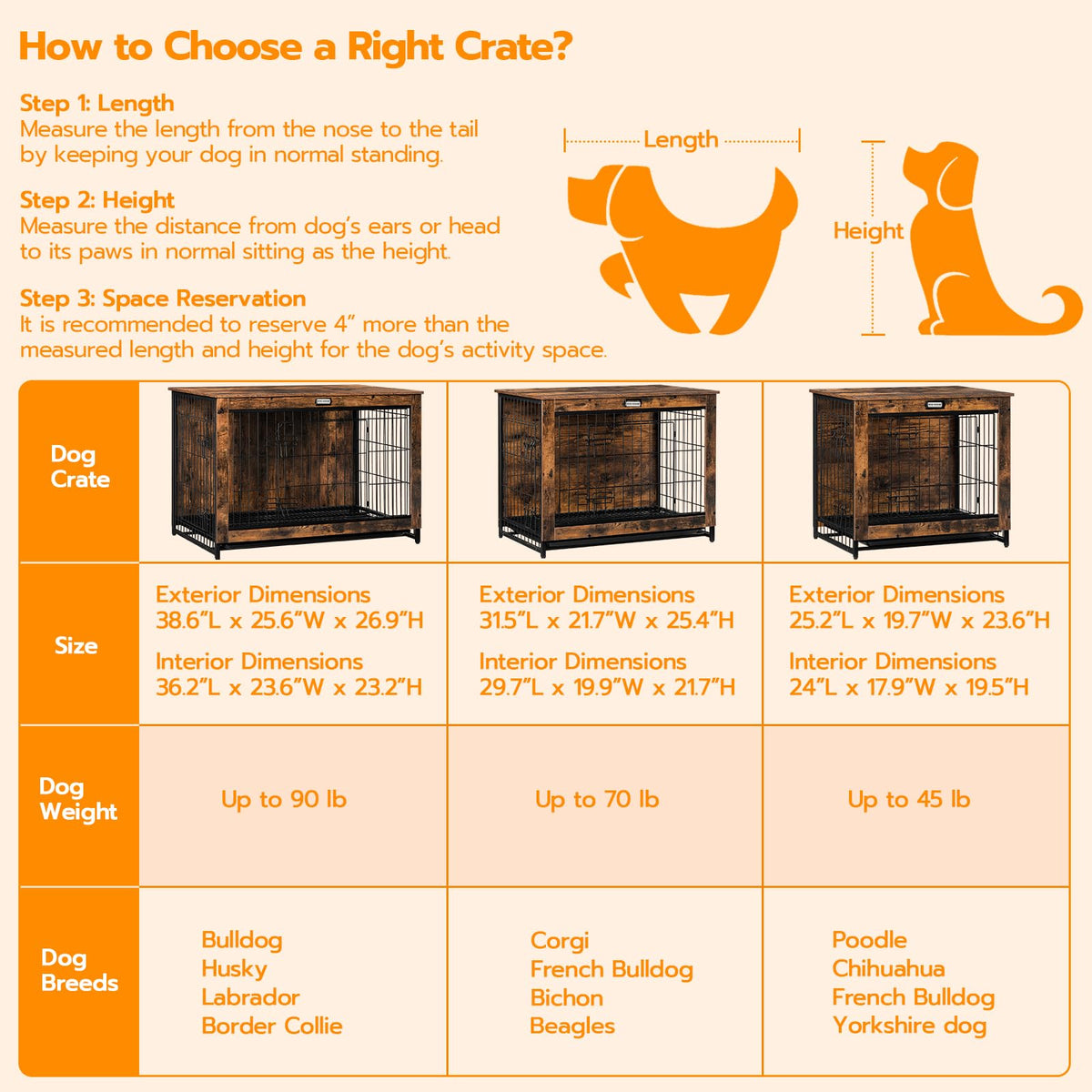 38.6" Wooden Dog Crate Furniture with Pull-Out Tray V111256