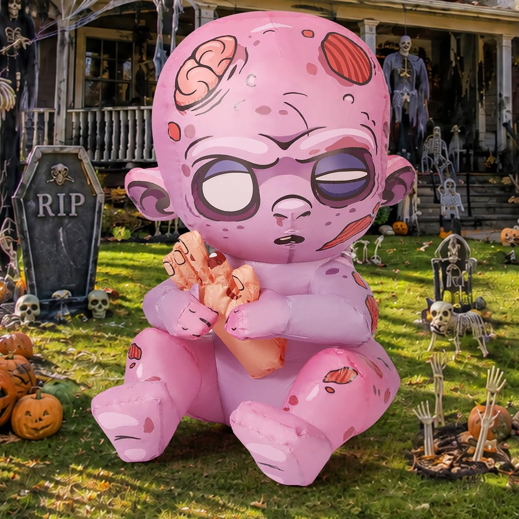3 FT Halloween Inflatables Zombie with Built-in LEDs N1081