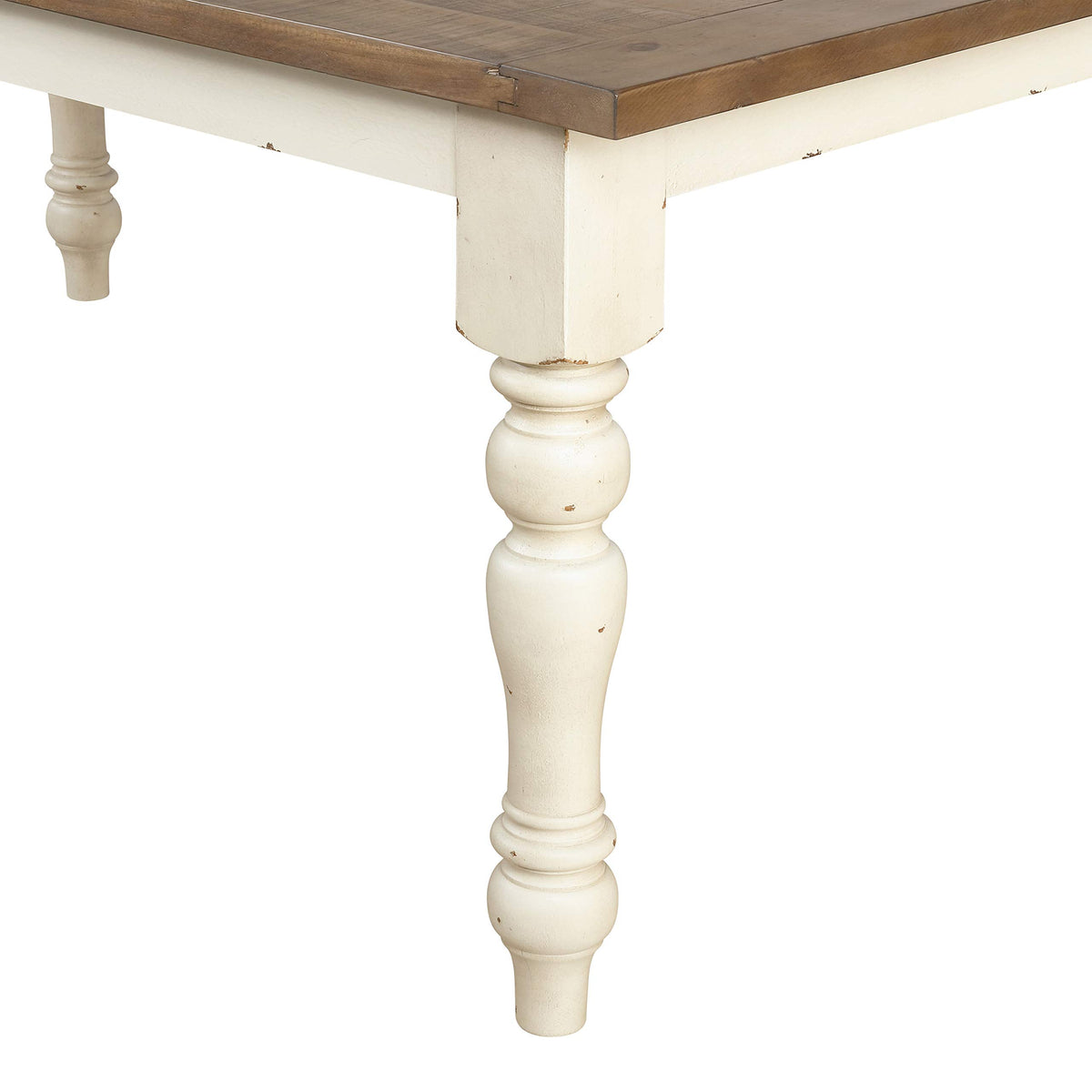 Antique White Two-Tone Oak Wood Dining Bench G850328