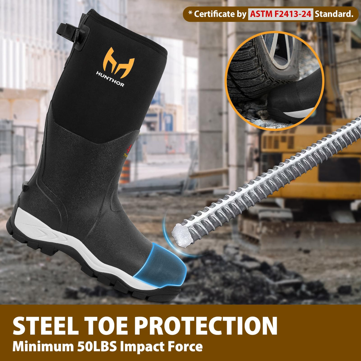 Steel Toe Waterproof Rubber Work Boots W914