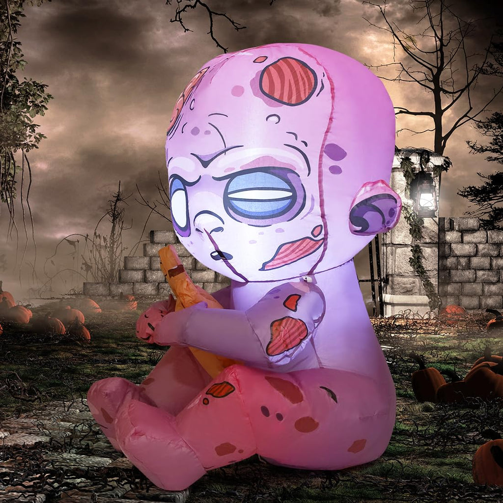 3 FT Halloween Inflatables Zombie with Built-in LEDs N1081