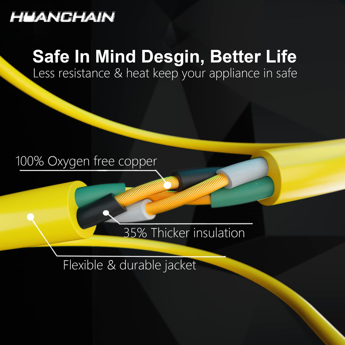 100 FT 12/3 Gauge Heavy Duty Outdoor Extension Cord Waterproof N103