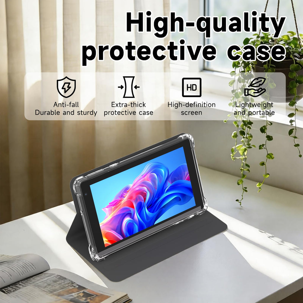 7 inch Android 14 Tablet with Case, 8GB RAM 32GB ROM, Black A111