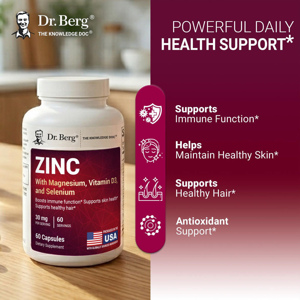Zinc 30 mg 60 Capsules Chelated with Vitamin D & Selenium H35078