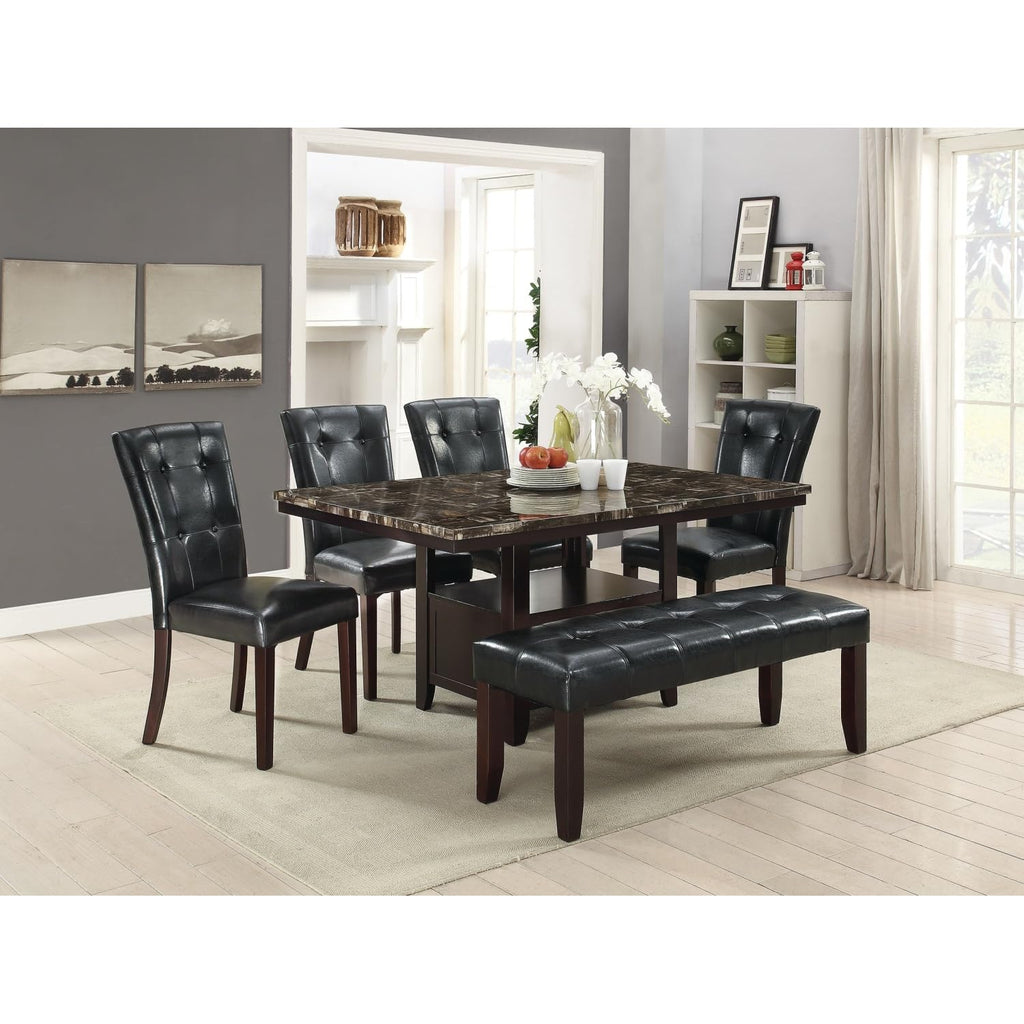 Black Faux Leather Tufted Parson Chairs Set of 2 H992