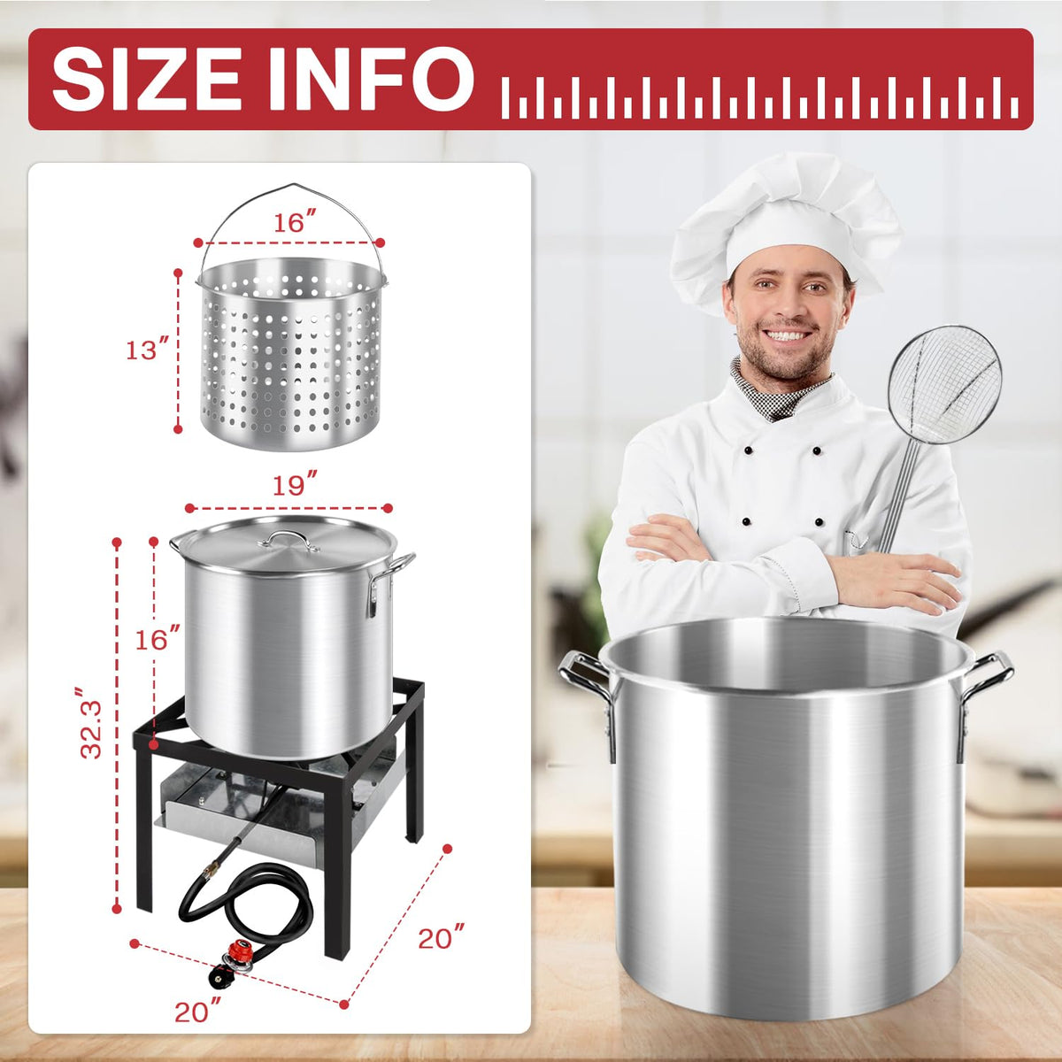 60QT Crawfish Boiler with Dustproof Cover K836627