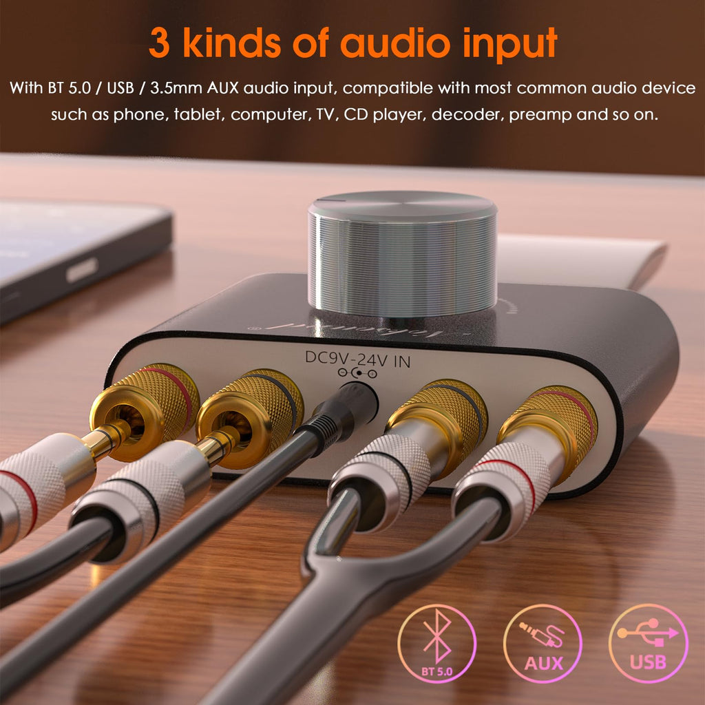 Mini Bluetooth 5.0 Stereo Power Amplifier 50W×2 Black G843070