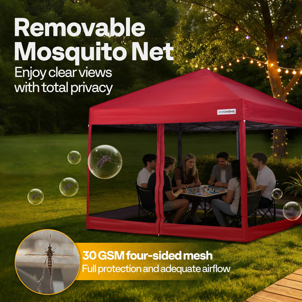 10x10ft Outdoor Screen Tent with Mosquito Netting C628414