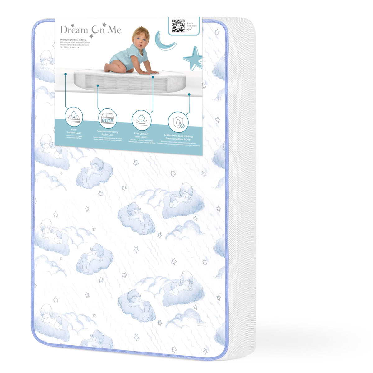 2-in-1 Breathable Inner Spring Portable Crib Mattress F626980