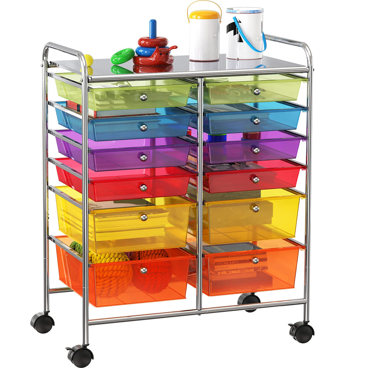 12 Drawers Rolling Utility Cart Organizer D6717