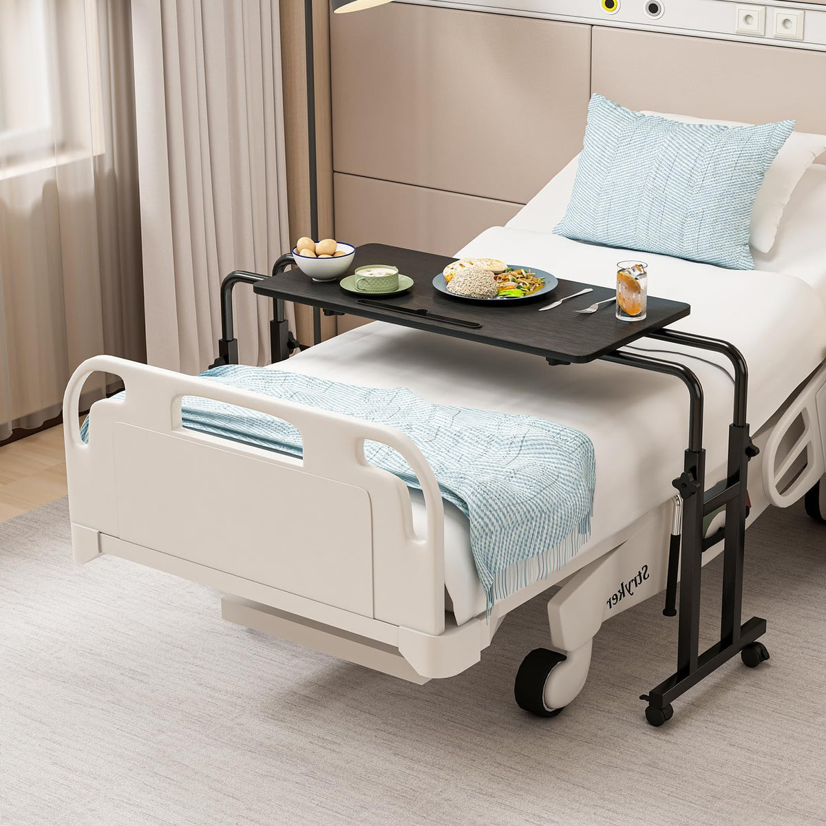 Adjustable Overbed Table with Wheels T293634
