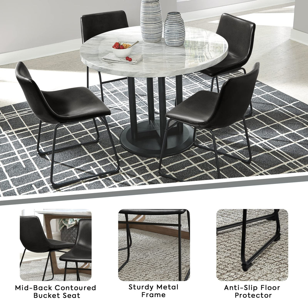 Faux Leather Bar Stools Set of 2 P578