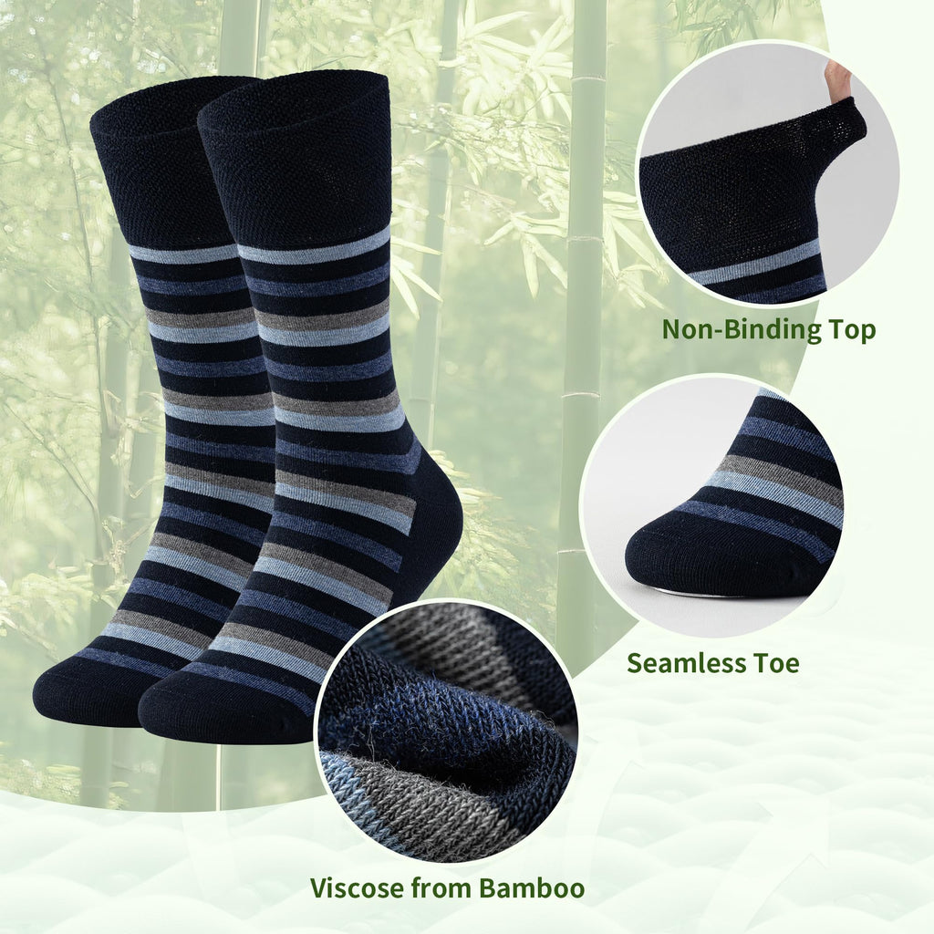 Viscose from Bamboo Non Binding Top Crew Socks D5970
