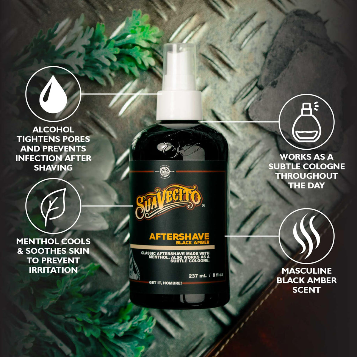 Black Amber Aftershave 8 oz Pump Spray L569
