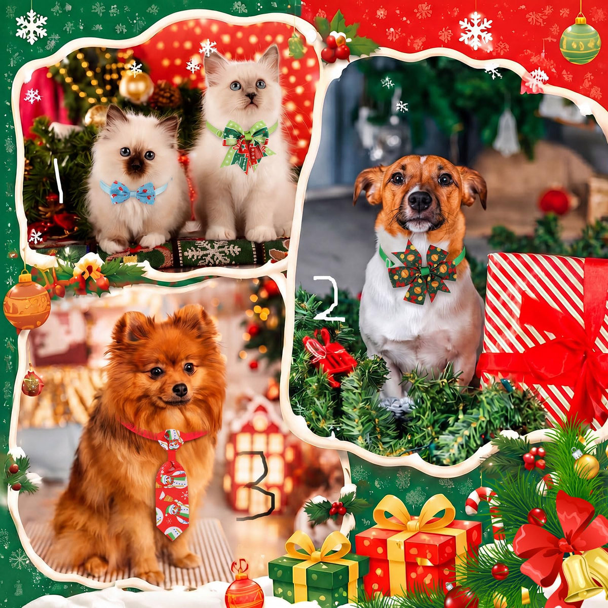 Fall Dog Bow Ties Collars 360 Pcs E7195