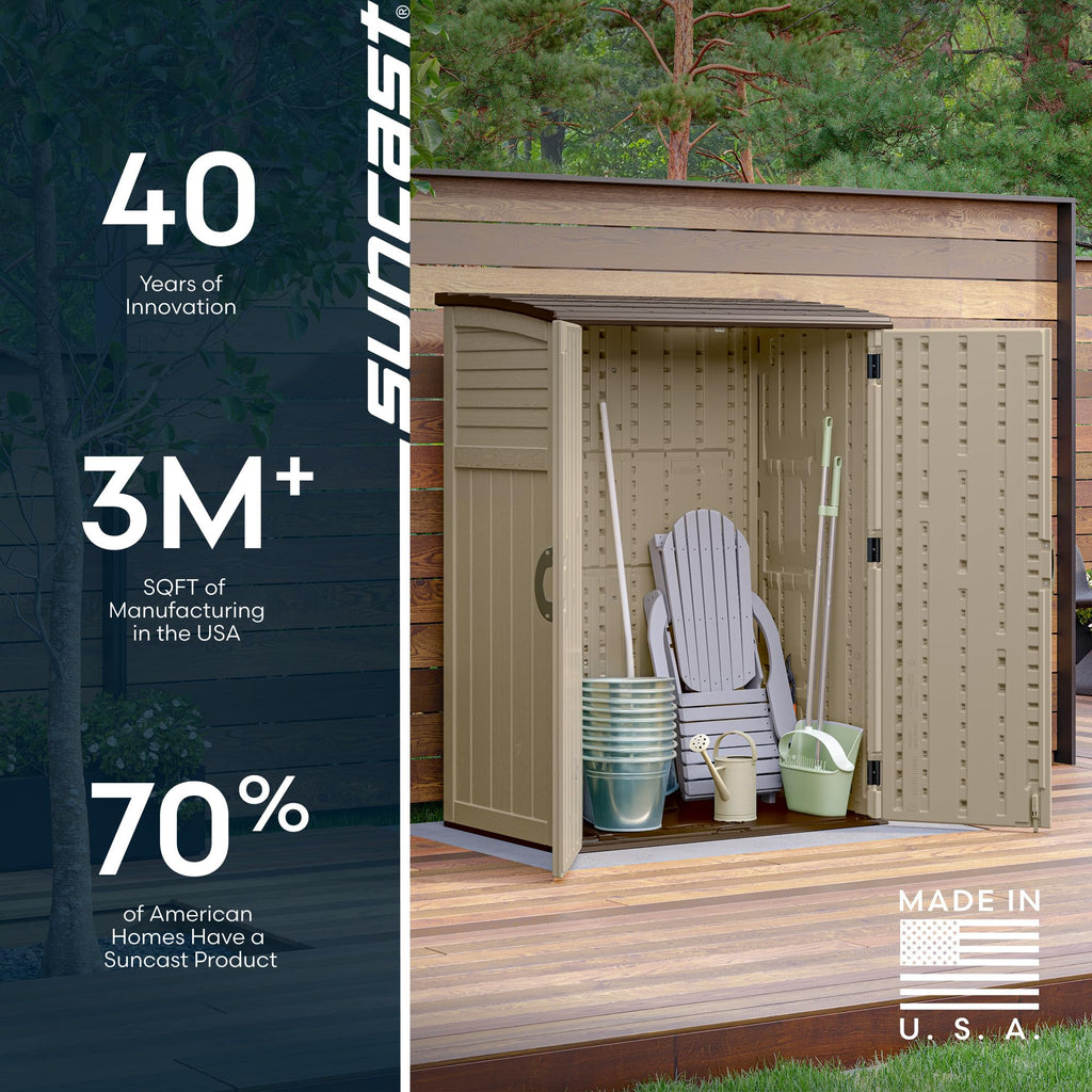 Water Resistant Resin Vertical Outdoor Storage Shed 54 cu. ft. J543182