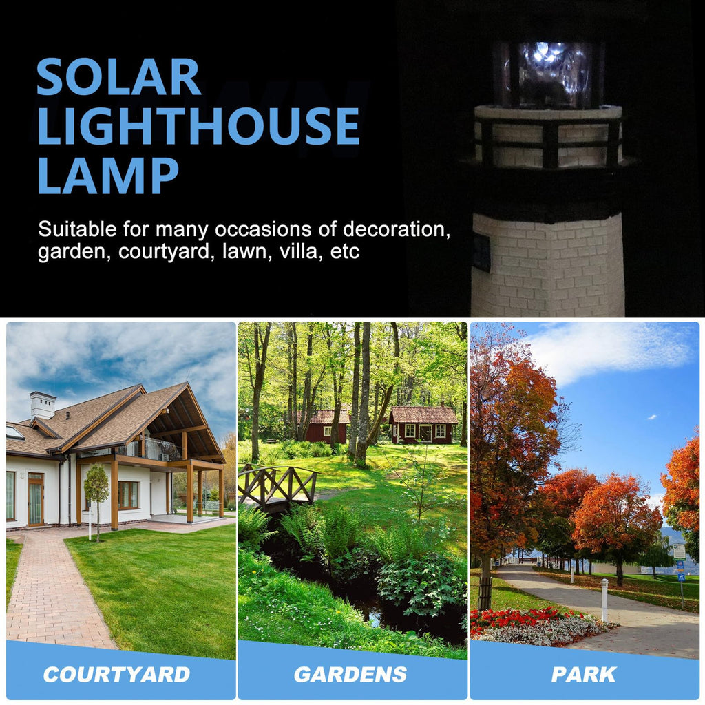 Solar Powered Lighthouse Resin LED Light G55560