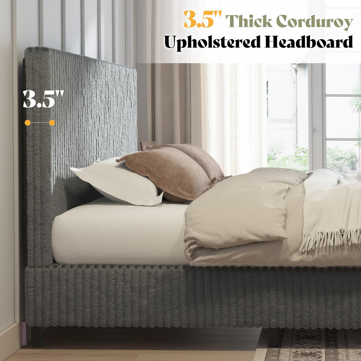 Upholstered Bed Frame with Headboard X16599