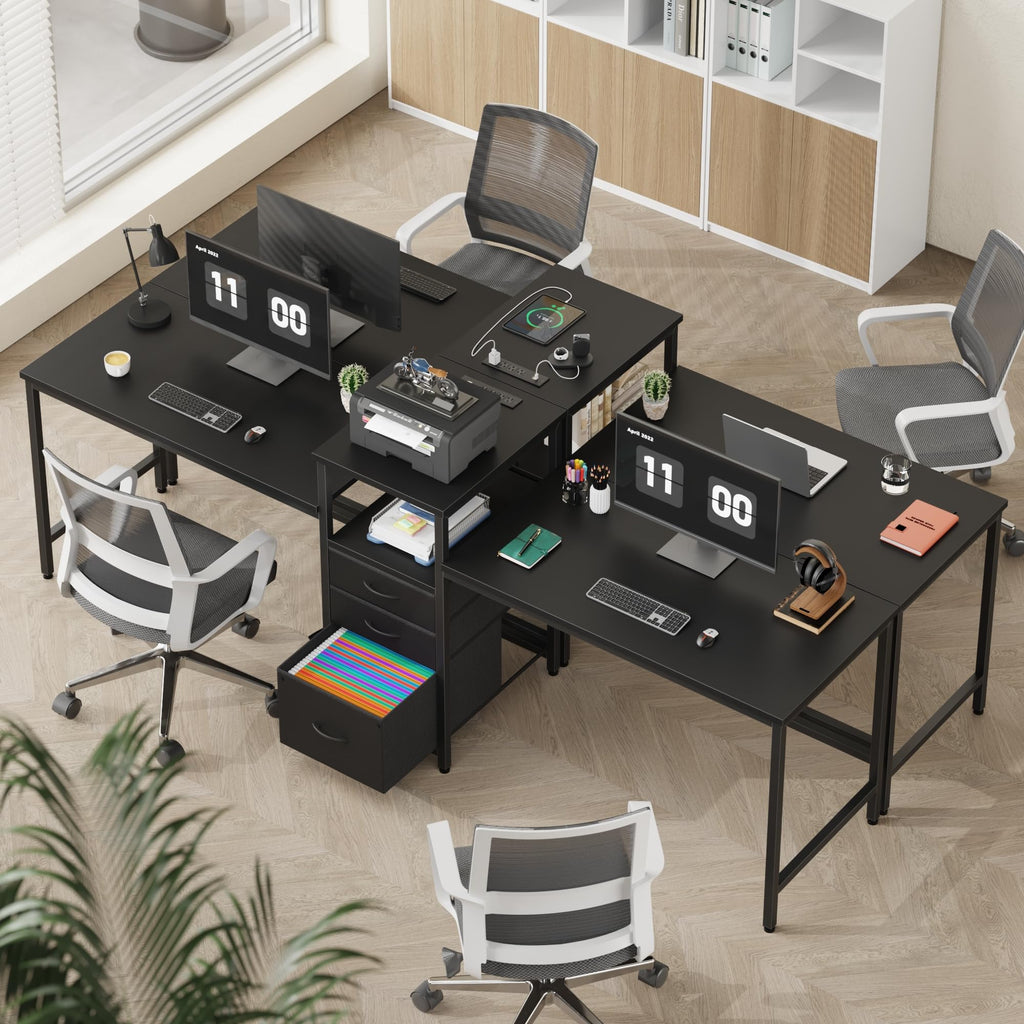 Two Person Desk with Charging Station T7881