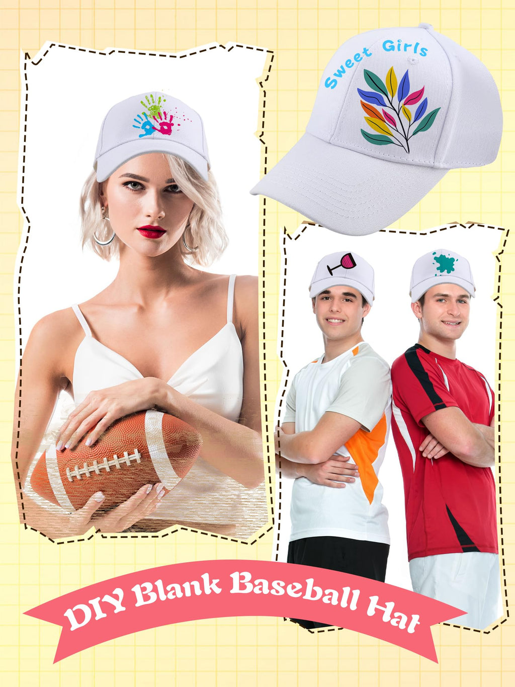 Cotton White Baseball Cap E5889