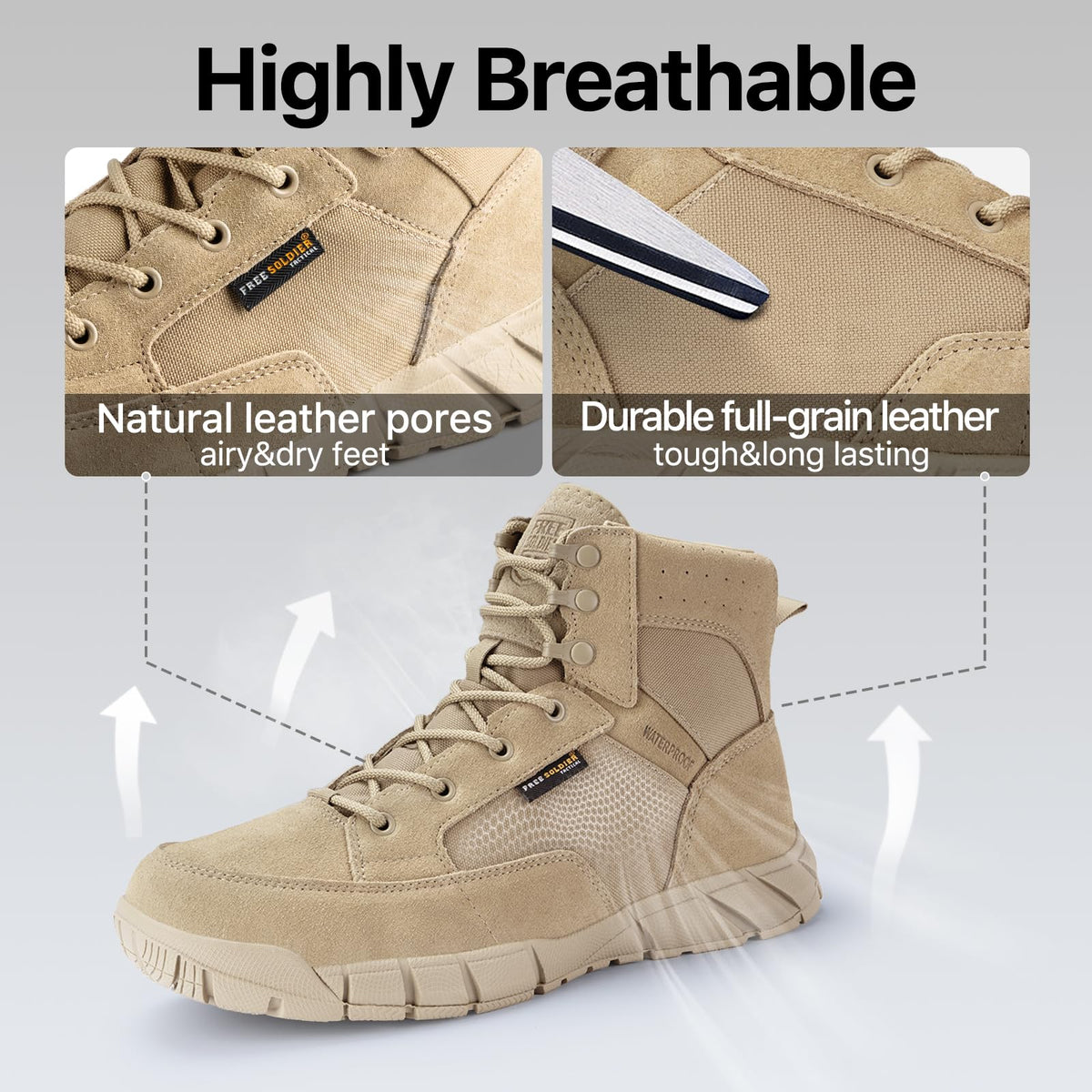 Men's 6 Inches Lightweight Waterproof Suede Leather Work Boots Q242716