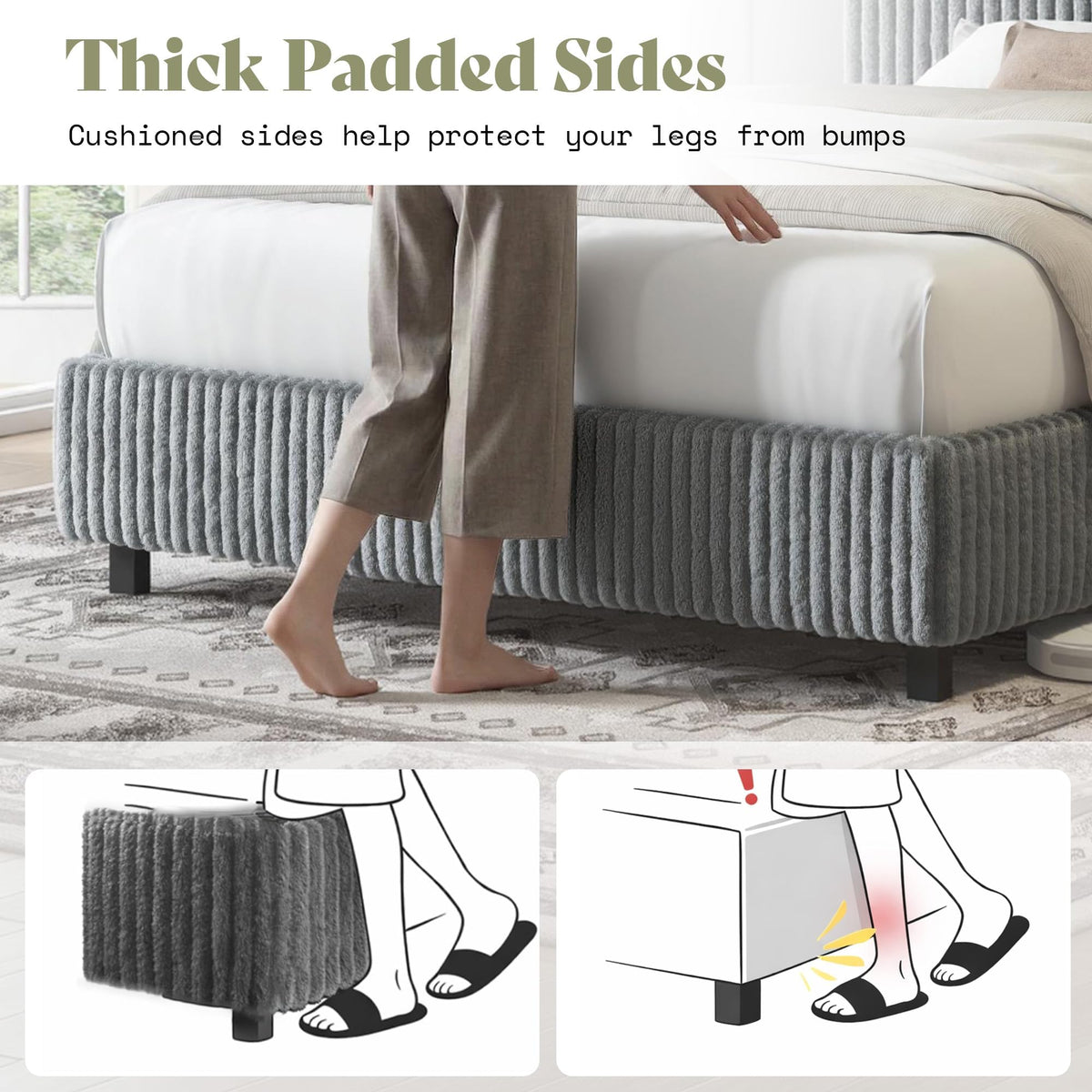Upholstered Bed Frame with Headboard X16599