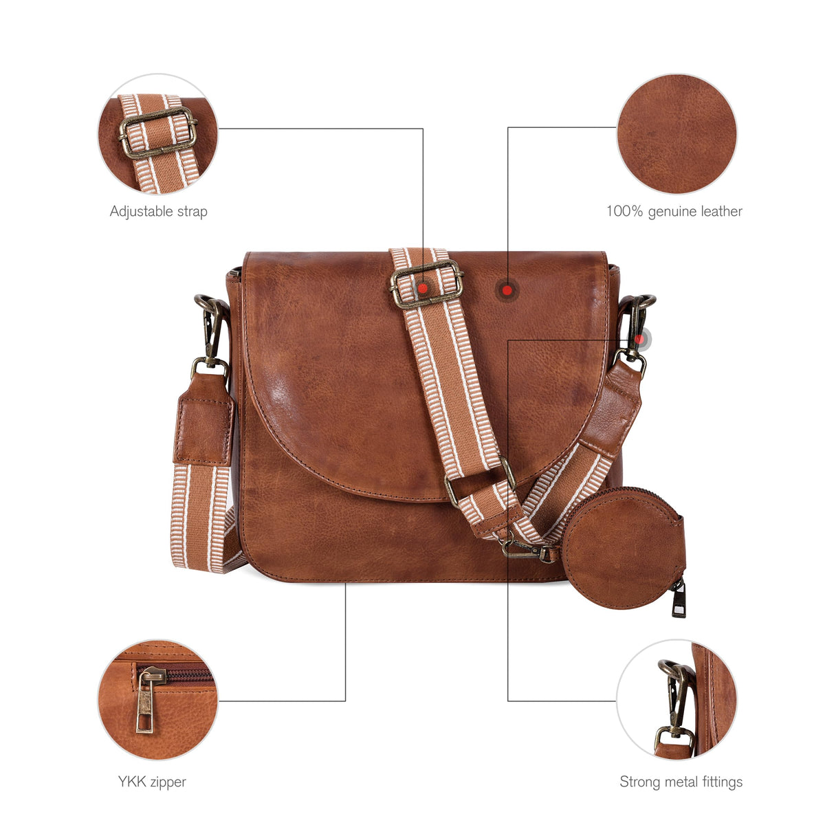 Genuine Leather Crossbody Bag X97277