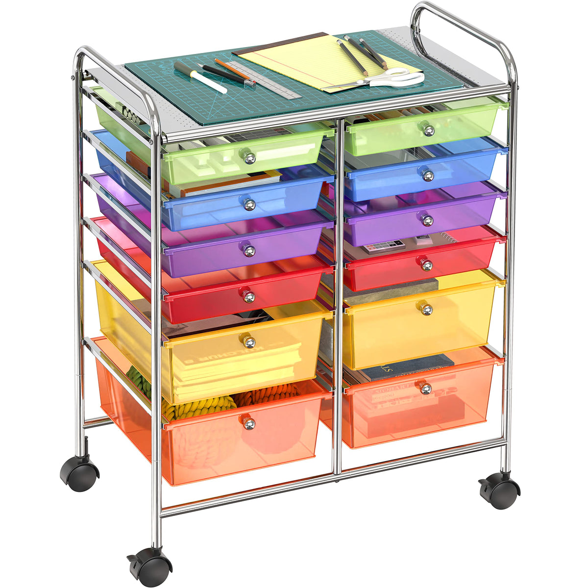 12 Drawers Rolling Utility Cart Organizer D6717