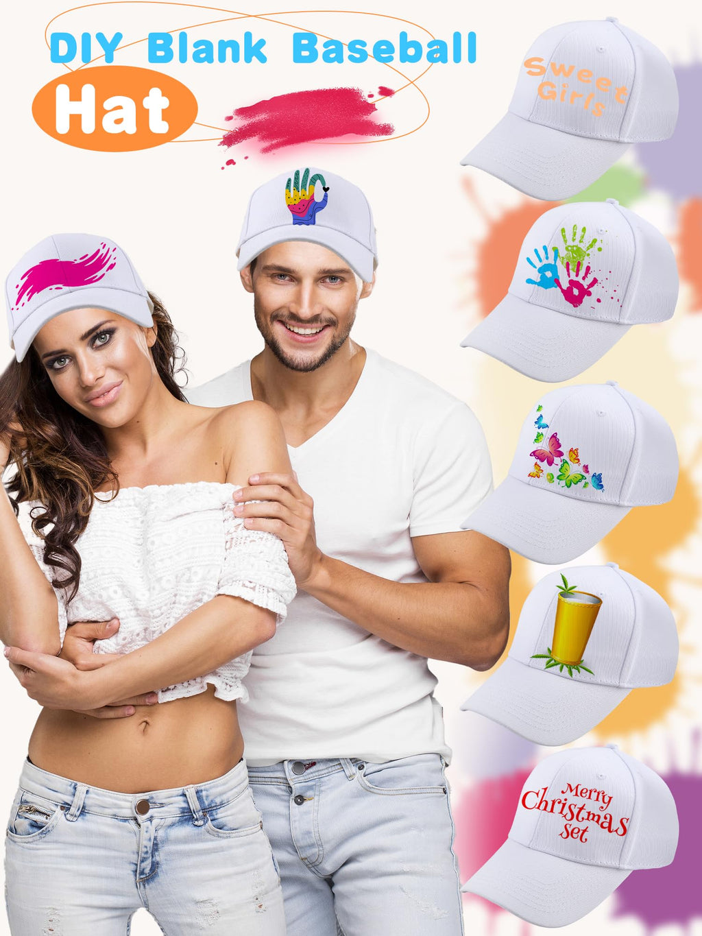 Cotton White Baseball Cap E5889
