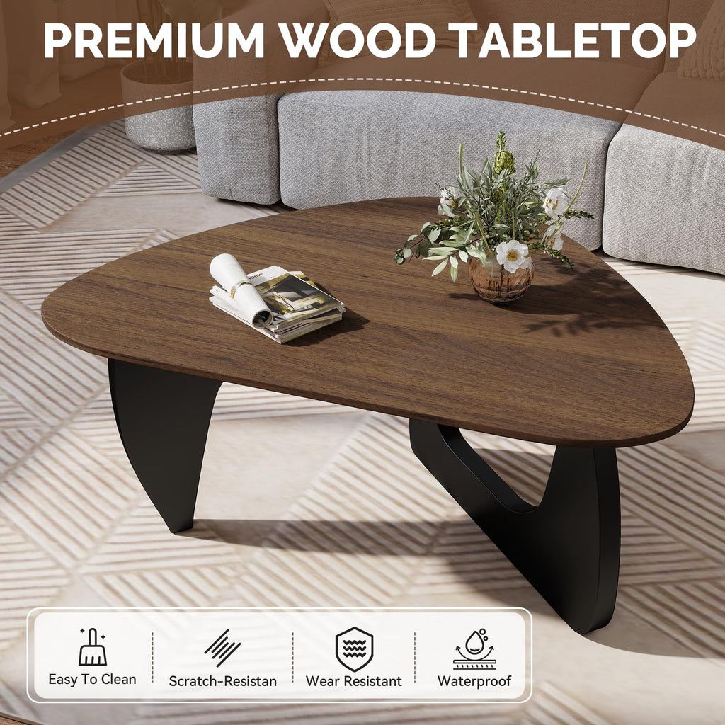 Wood Coffee Table with Wooden Top & Unique Base F5068