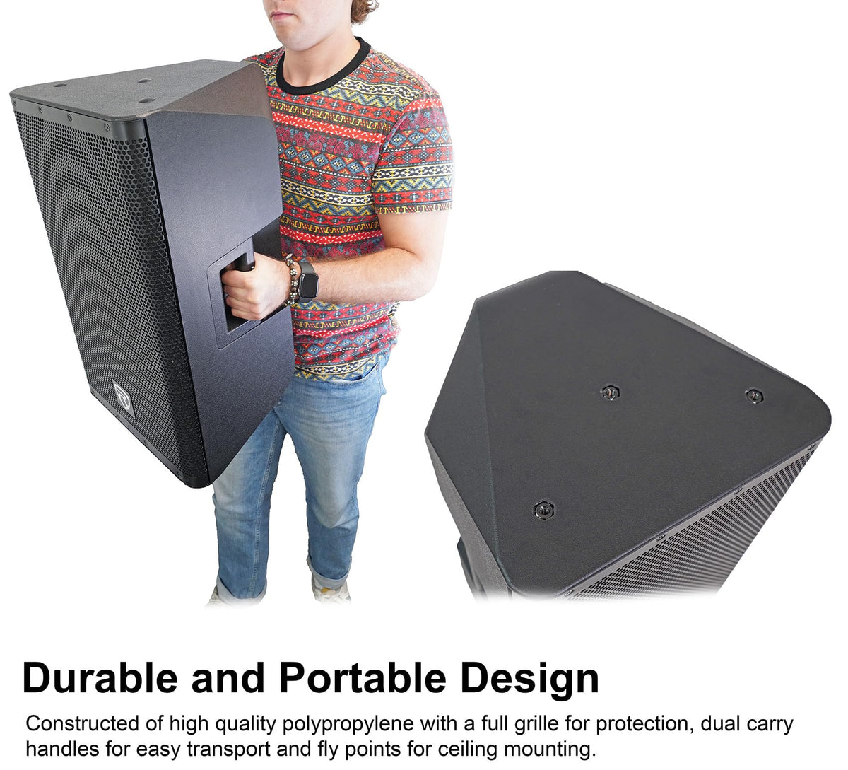 12" Active Powered Speaker with 2-Channel Mixer, 2-Pack H8185