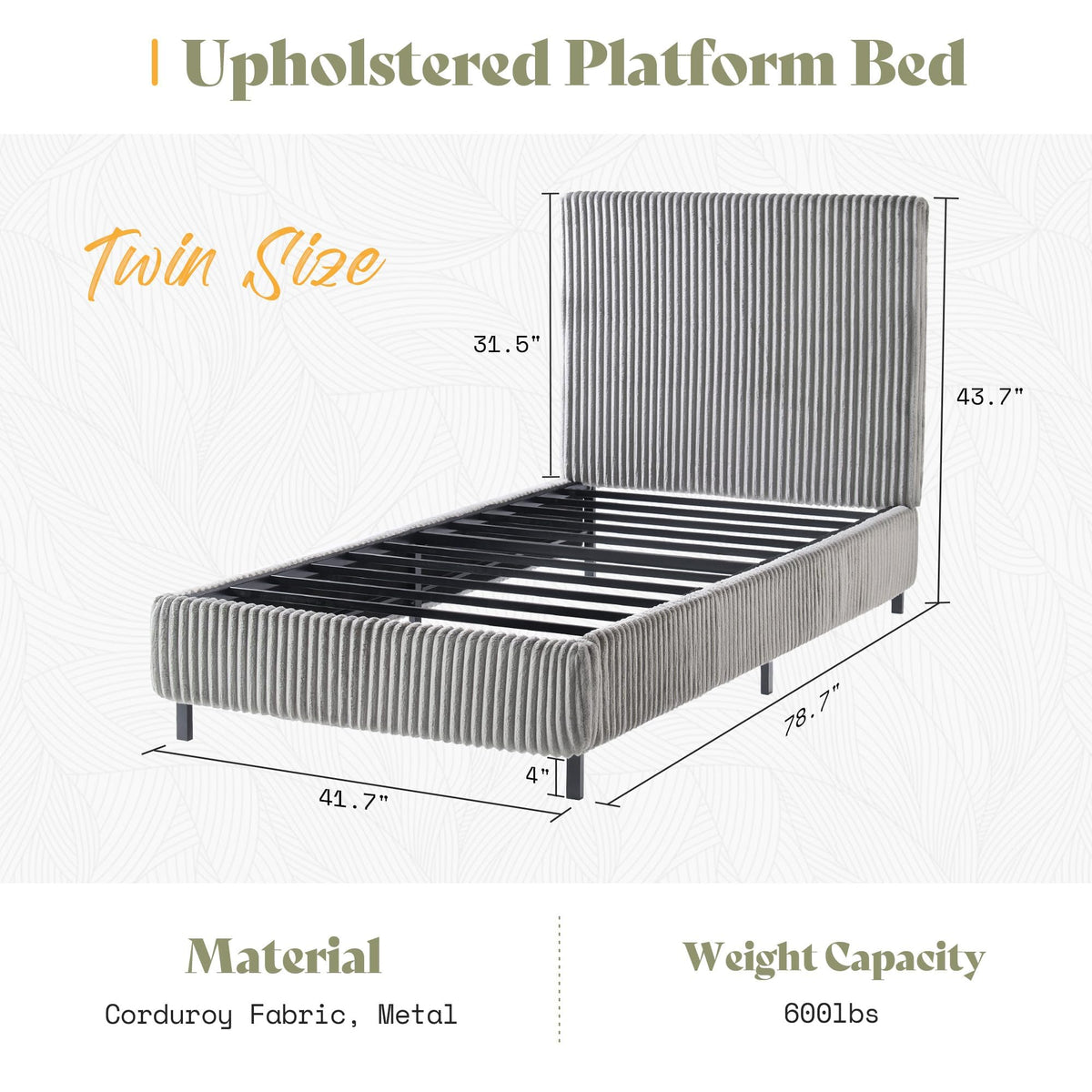 Upholstered Bed Frame with Headboard X16599
