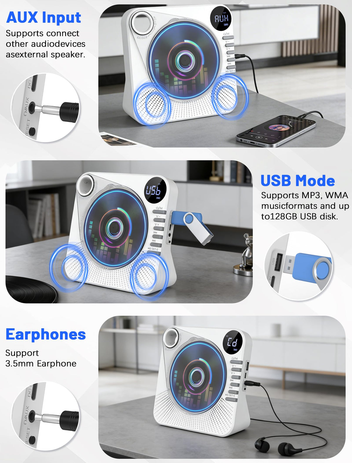 Portable CD Player with Speakers O5094