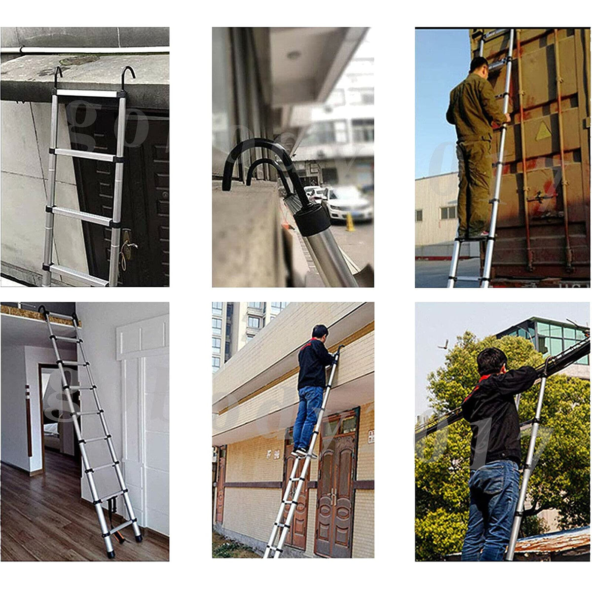 Telescoping Aluminum Ladder 330 Lb Capacity G34551