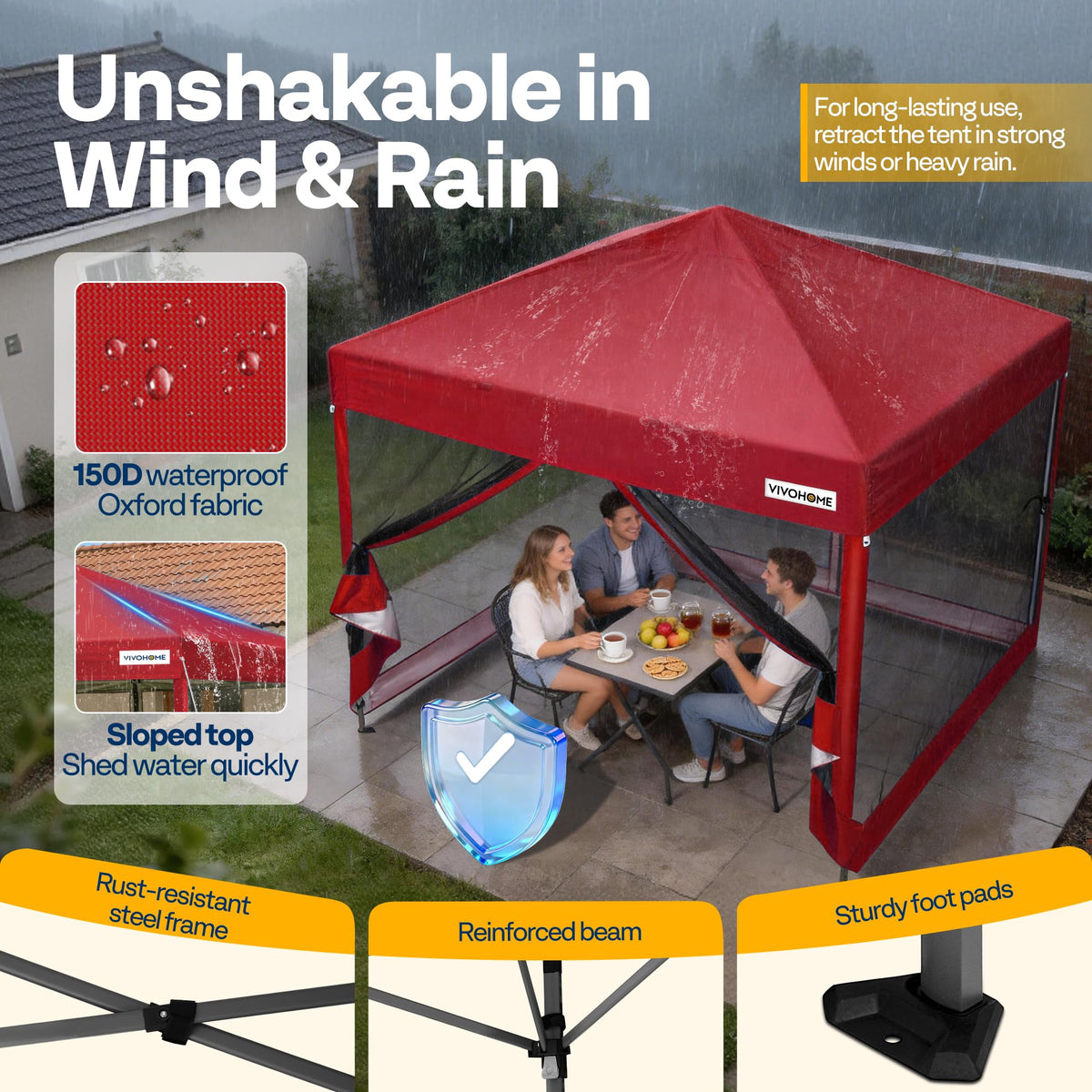 10x10ft Outdoor Screen Tent with Mosquito Netting C628414