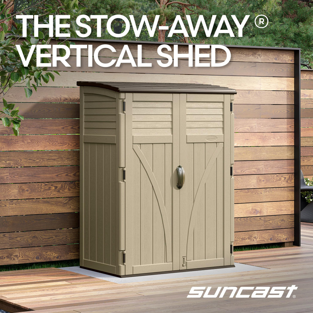 Water Resistant Resin Vertical Outdoor Storage Shed 54 cu. ft. J543182