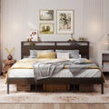 California King Bed Frames with Storage Shelf Headboard J30085