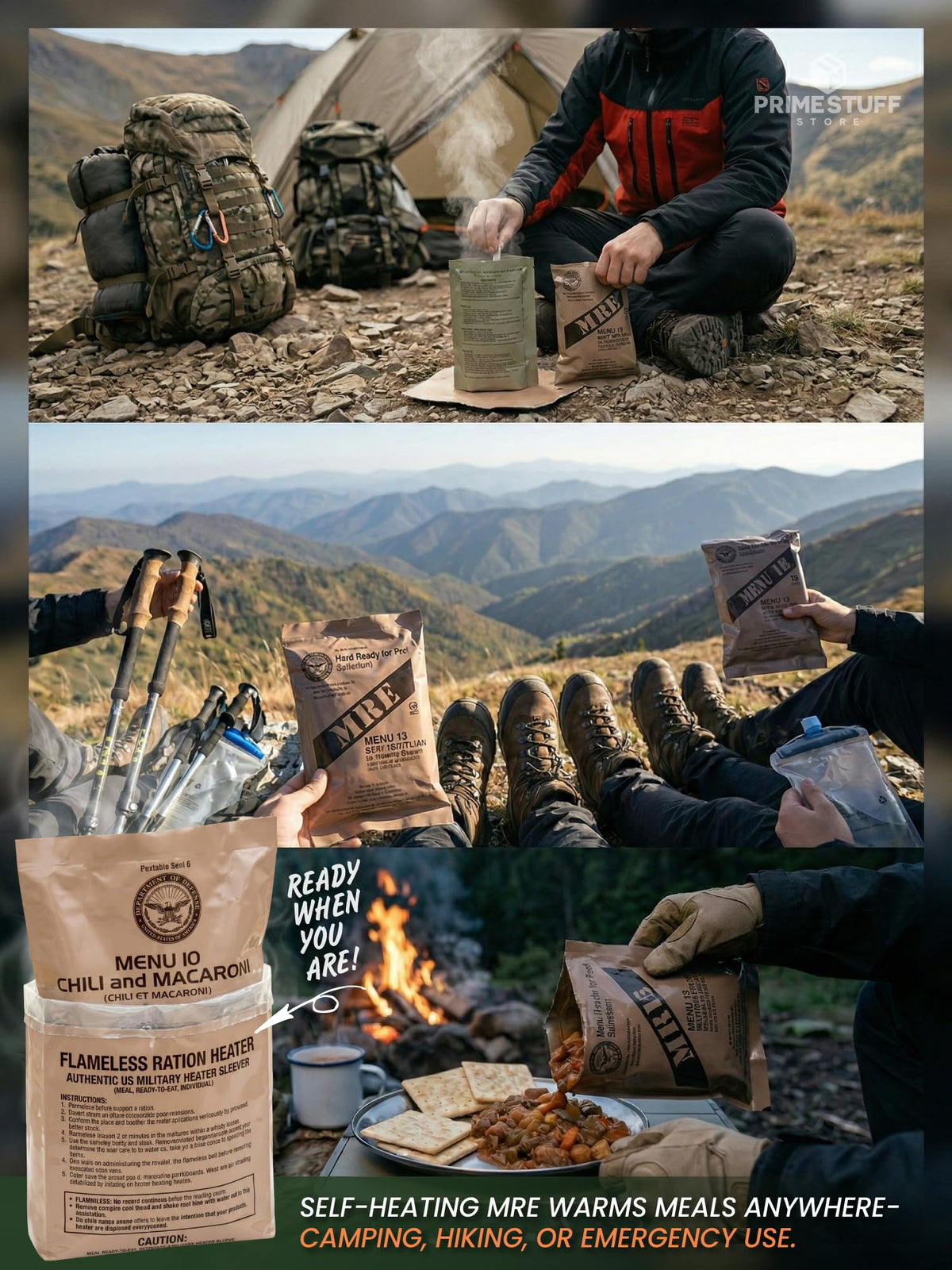 Meals Ready to Eat 12 packs with Flameless Heater Y24136