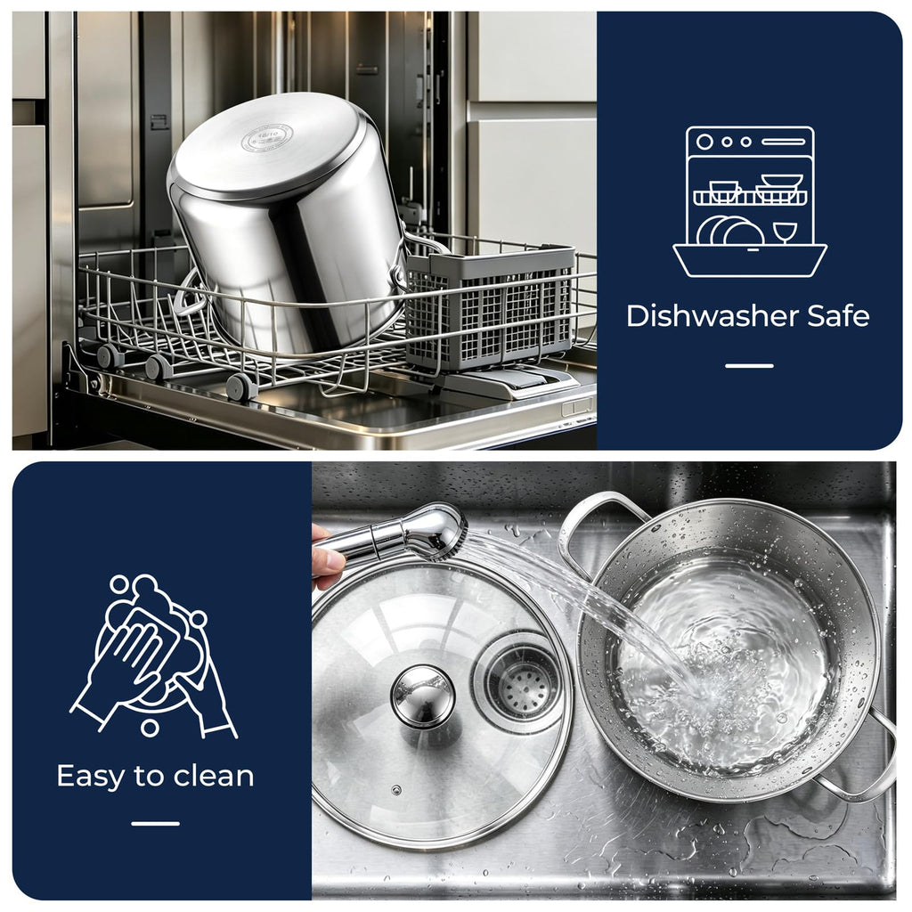 8QT Stainless Steel Stock Pot with Lid S7769