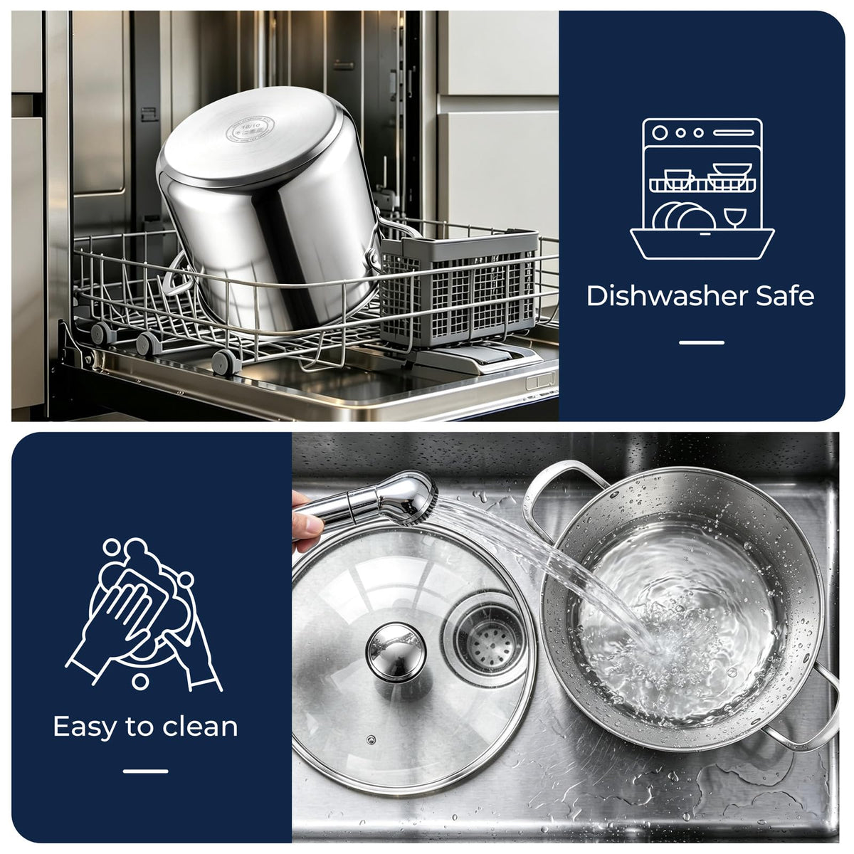 8QT Stainless Steel Stock Pot with Lid S7769