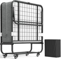 Folding Bed with Memory Foam Mattress Twin Size Metal Frame W938