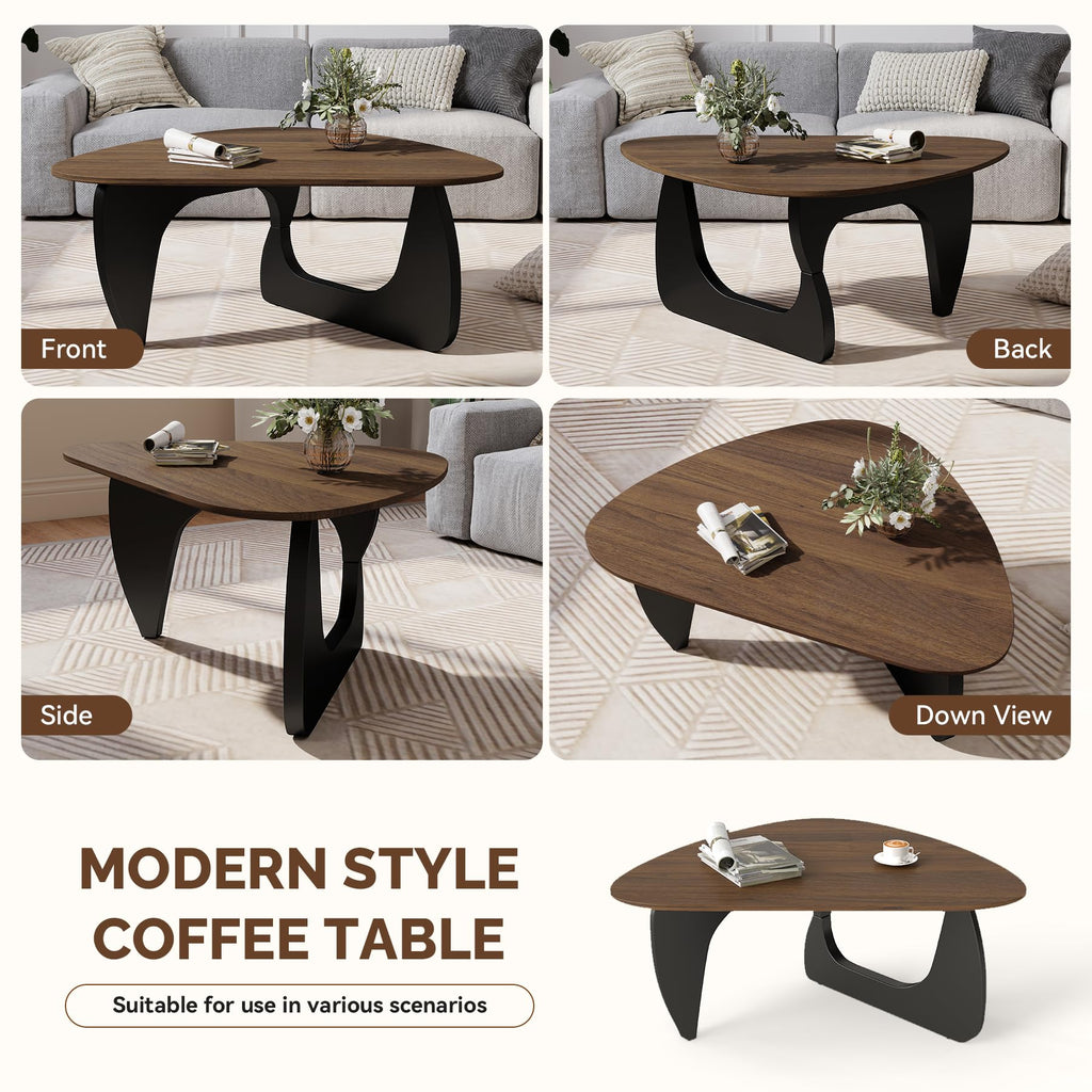 Wood Coffee Table with Wooden Top & Unique Base F5068