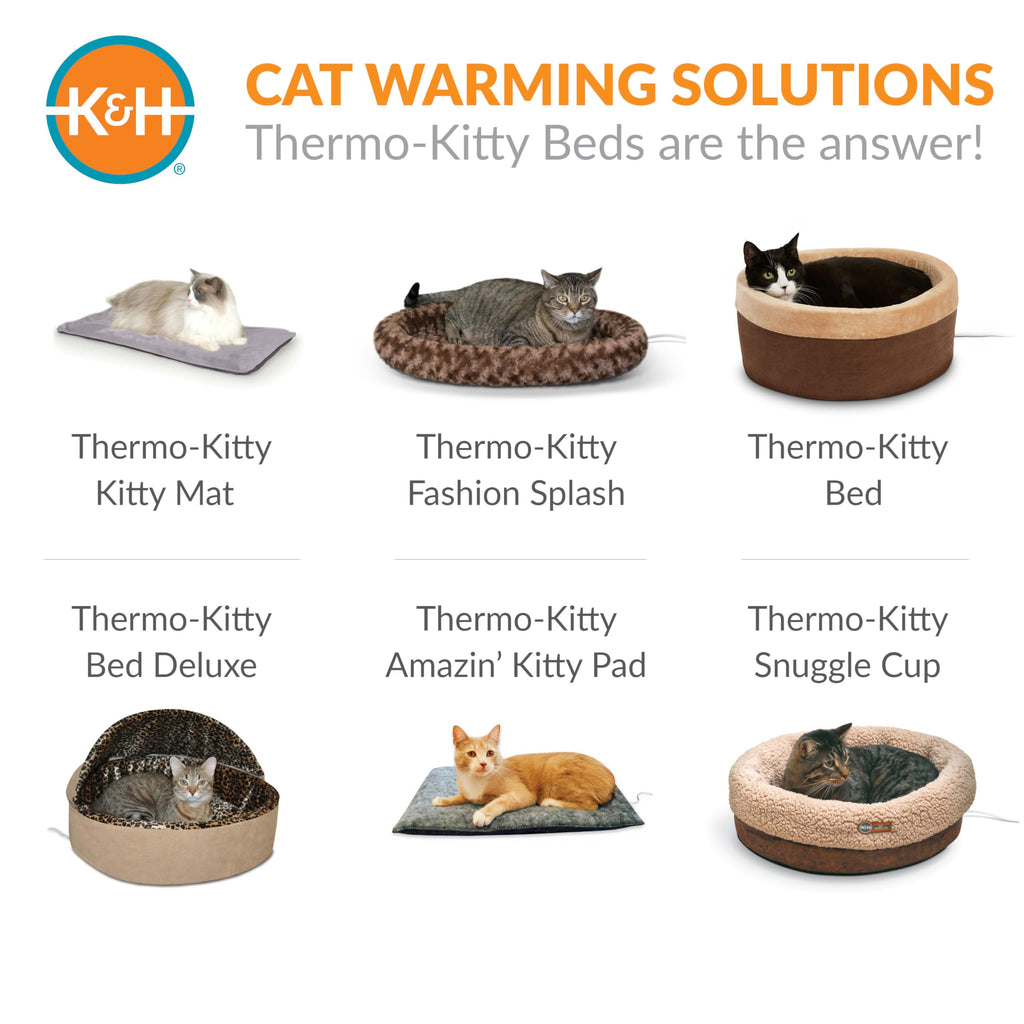 Self-Warming Cat Bed Pad Small 21 X 17 Gray Black F5147