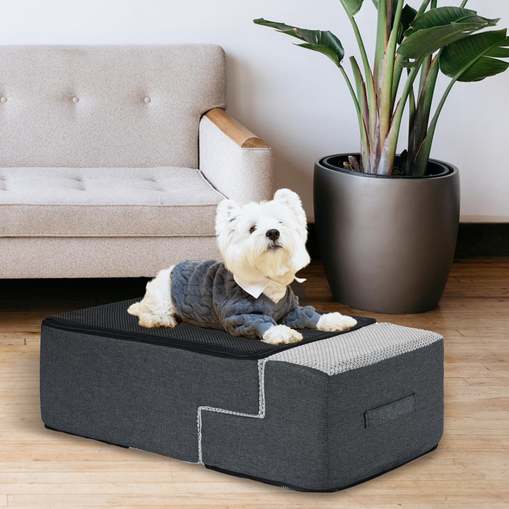 4-Step Foam Dog Stairs, 18-Inch, Gray D90851