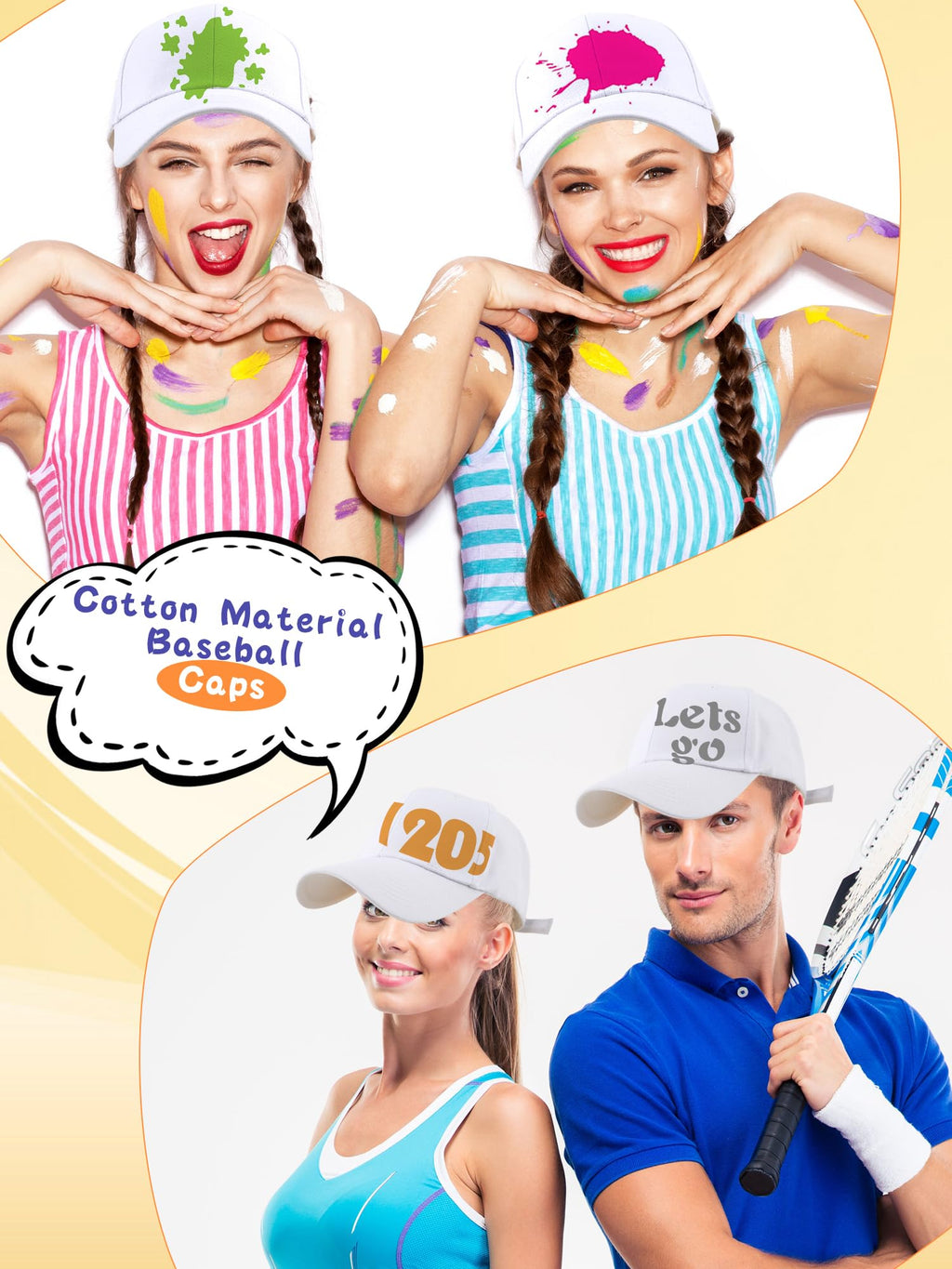 Cotton White Baseball Cap E5889