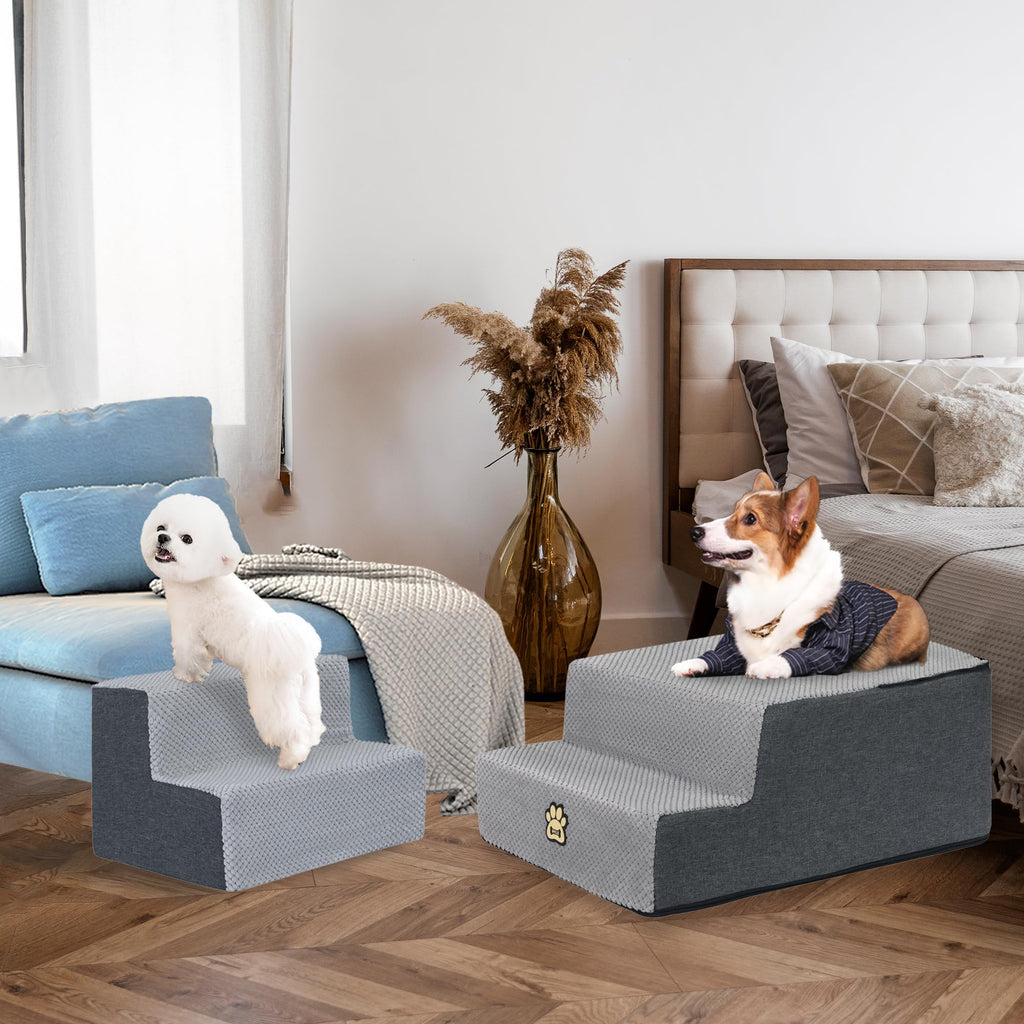 4-Step Foam Dog Stairs, 18-Inch, Gray D90851